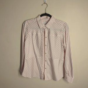 Pink Striped Fitted Button-Up Non Iron 100%Cotton